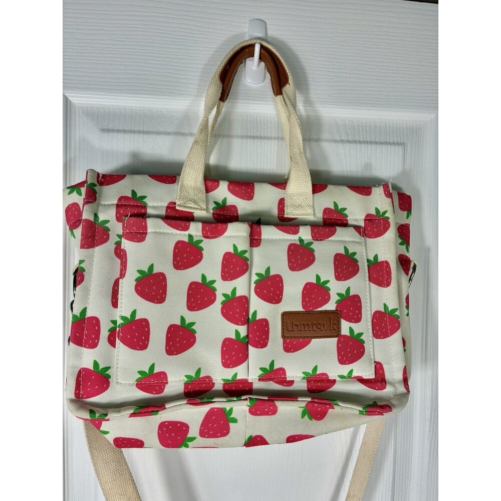 Canvas Tote Bag for Women Everything Strawberry weekender overnighter travel